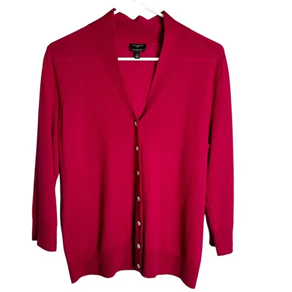 Talbots - Magenta Cardigan‎ with Rhinestone Buttons - Sz. LP - Picture 1 of 7